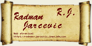 Radman Jarčević vizit kartica